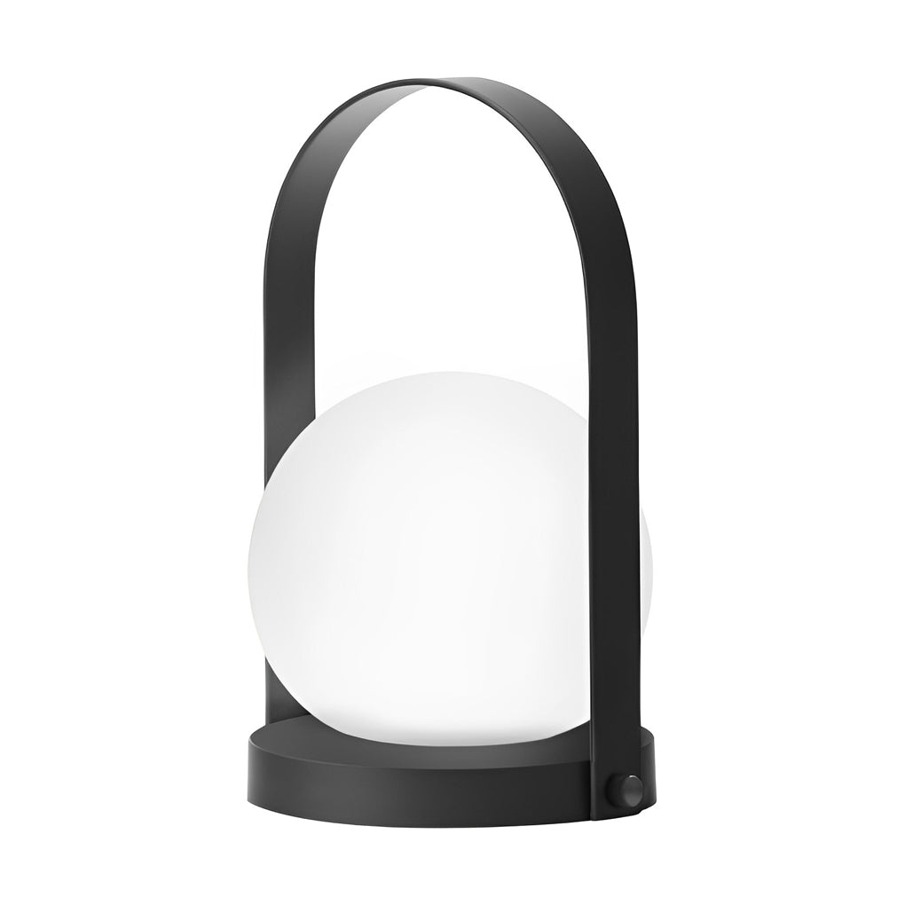 Rechargeable Waterproof RGB LED Table Lamp with Black Handle and Opal Globe Shade