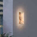 Rectangular Natural Alabaster Wall Sconce LED Light for Modern Interior and Exterior Decor