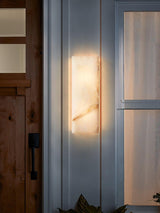 Rectangular Natural Alabaster Wall Sconce LED Light for Modern Interior and Exterior Decor