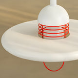 Red and White Modern LED Flying Saucer Pendant Light with 3 Step Color Dimming