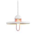 Red and White Modern LED Flying Saucer Pendant Light with 3 Step Color Dimming