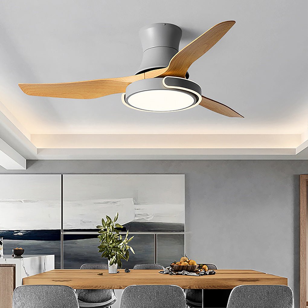 Modern Nordic Reversible Ceiling Fan with LED Light and Variable Frequency Remote Control