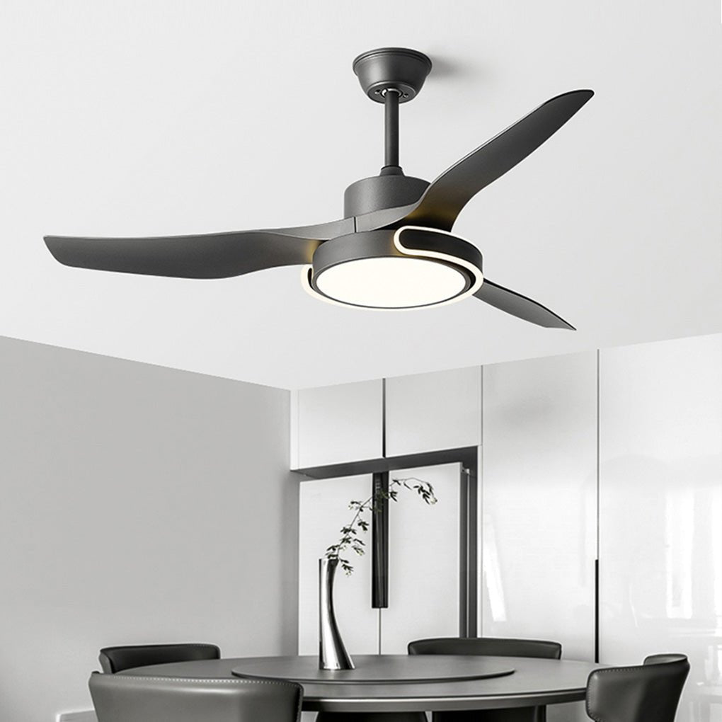 Modern Nordic Reversible Ceiling Fan with LED Light and Variable Frequency Remote Control