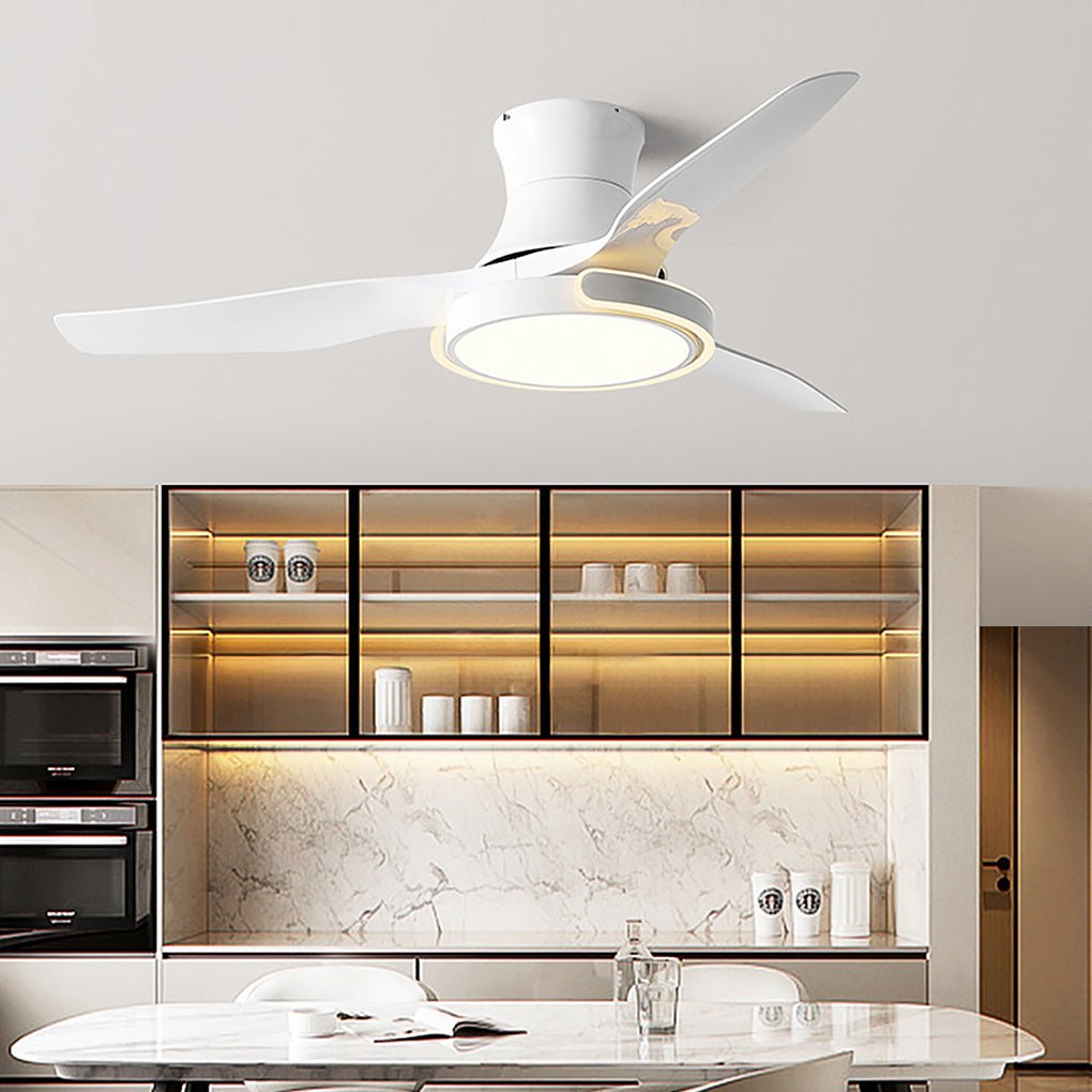Modern Nordic Reversible Ceiling Fan with LED Light and Variable Frequency Remote Control