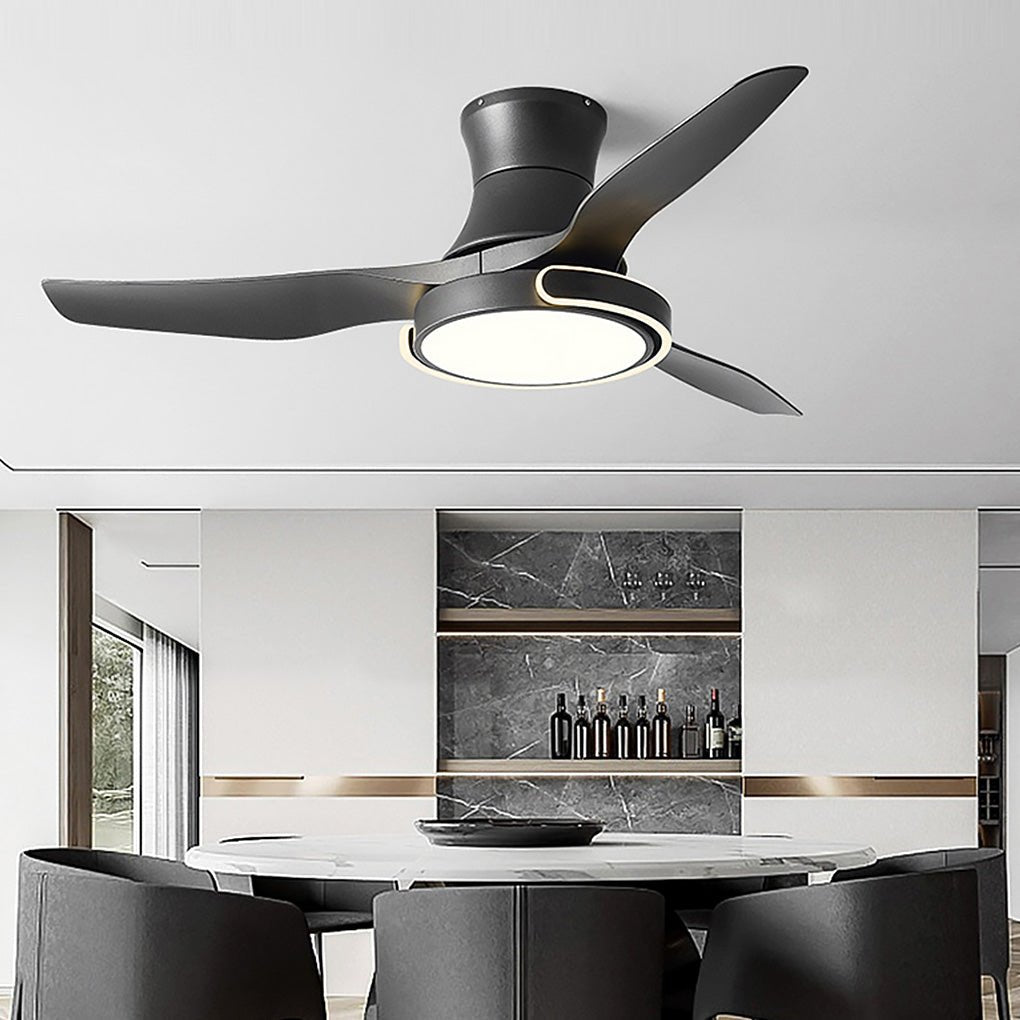 Modern Nordic Reversible Ceiling Fan with LED Light and Variable Frequency Remote Control