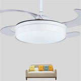 Nordic Drum LED Retractable Ceiling Fan with Remote and Invisible Blades for Modern Living Rooms