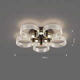 Modern Geometric Circles LED Flush Mount Ceiling Light for Contemporary Living Room