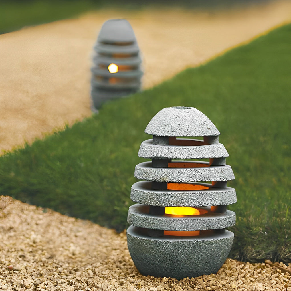 Resin Egg Shaped Waterproof LED Garden Light Modern Outdoor Pathway Landscape Lighting for Lawn