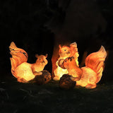 Resin Squirrel Garden Statue LED Path Light Waterproof IP65 Outdoor Landscape Decorative Lighting