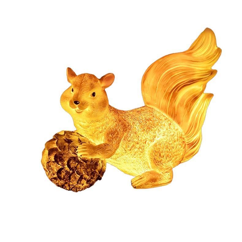 Resin Squirrel Garden Statue LED Path Light Waterproof IP65 Outdoor Landscape Decorative Lighting