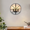 Retro Black Hemispherical Iron Wall Sconce Industrial 3 Light Candlelight Fixture