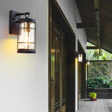Retro Black Outdoor Wall Sconce Waterproof Iron and Bubble Glass Exterior Lantern for Porch and Patio