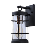 Retro Black Outdoor Wall Sconce Waterproof Iron and Bubble Glass Exterior Lantern for Porch and Patio
