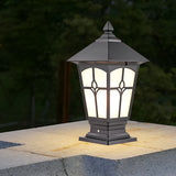 Retro Brown Aluminum Outdoor Solar Post Cap Light Waterproof LED Pillar Lamp for Fence and Garden