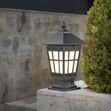 Retro Brown Aluminum Outdoor Solar Post Cap Light Waterproof LED Pillar Lamp for Fence and Garden