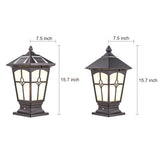 Retro Brown Aluminum Outdoor Solar Post Cap Light Waterproof LED Pillar Lamp for Fence and Garden