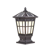 Retro Brown Aluminum Outdoor Solar Post Cap Light Waterproof LED Pillar Lamp for Fence and Garden