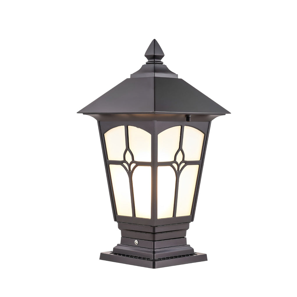 Retro Brown Aluminum Outdoor Solar Post Cap Light Waterproof LED Pillar Lamp for Fence and Garden