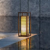 Retro Brown Asian Style Waterproof Outdoor Landscape Lantern Stainless Steel Courtyard Pillar Light
