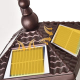 Retro Brown Solar Outdoor Wall Sconce with Striped Glass Shade for Garden Decor