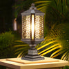 Retro Die Cast Aluminum Outdoor Post Light Waterproof Antique Brass Fence Column Lamp
