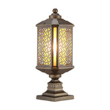 Retro Die Cast Aluminum Outdoor Post Light Waterproof Antique Brass Fence Column Lamp