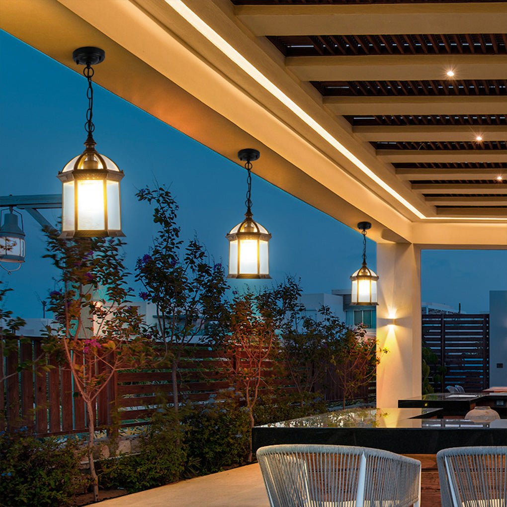 Retro European Style Waterproof Outdoor Wall Sconce and Hanging Pendant Light for Gardens