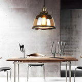 Retro Green Bronze Glass Pendant Light Vintage Industrial Small Chandelier for Dining Room and Bedroom