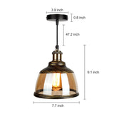Retro Green Bronze Glass Pendant Light Vintage Industrial Small Chandelier for Dining Room and Bedroom