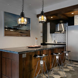 Retro Industrial Brown Glass Bottle Pendant Light Creative Vintage Chandelier Lighting