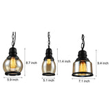 Retro Industrial Brown Glass Bottle Pendant Light Creative Vintage Chandelier Lighting