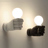Retro Industrial Fist Hand Wall Sconce Resin Decorative Wall Lamp for Porch Hallway and Stairs