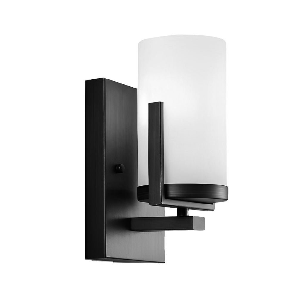 Retro Industrial Glass Candlestick Wall Sconce 5W LED Bedside Aisle Light in Black