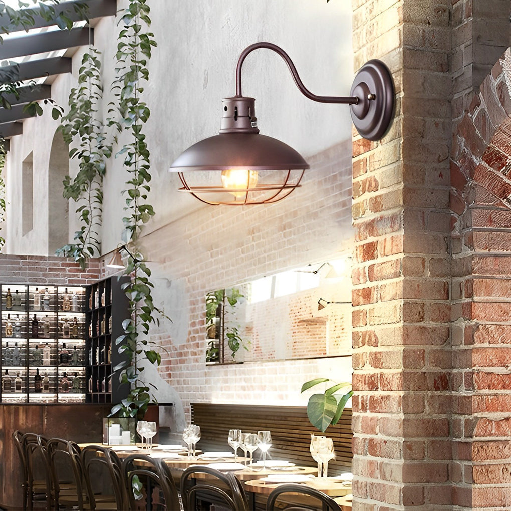 Retro Industrial Waterproof Outdoor Wall Sconce Iron LED Porch Lighting Fixture