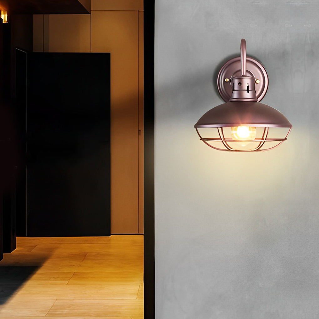 Retro Industrial Waterproof Outdoor Wall Sconce Iron LED Porch Lighting Fixture
