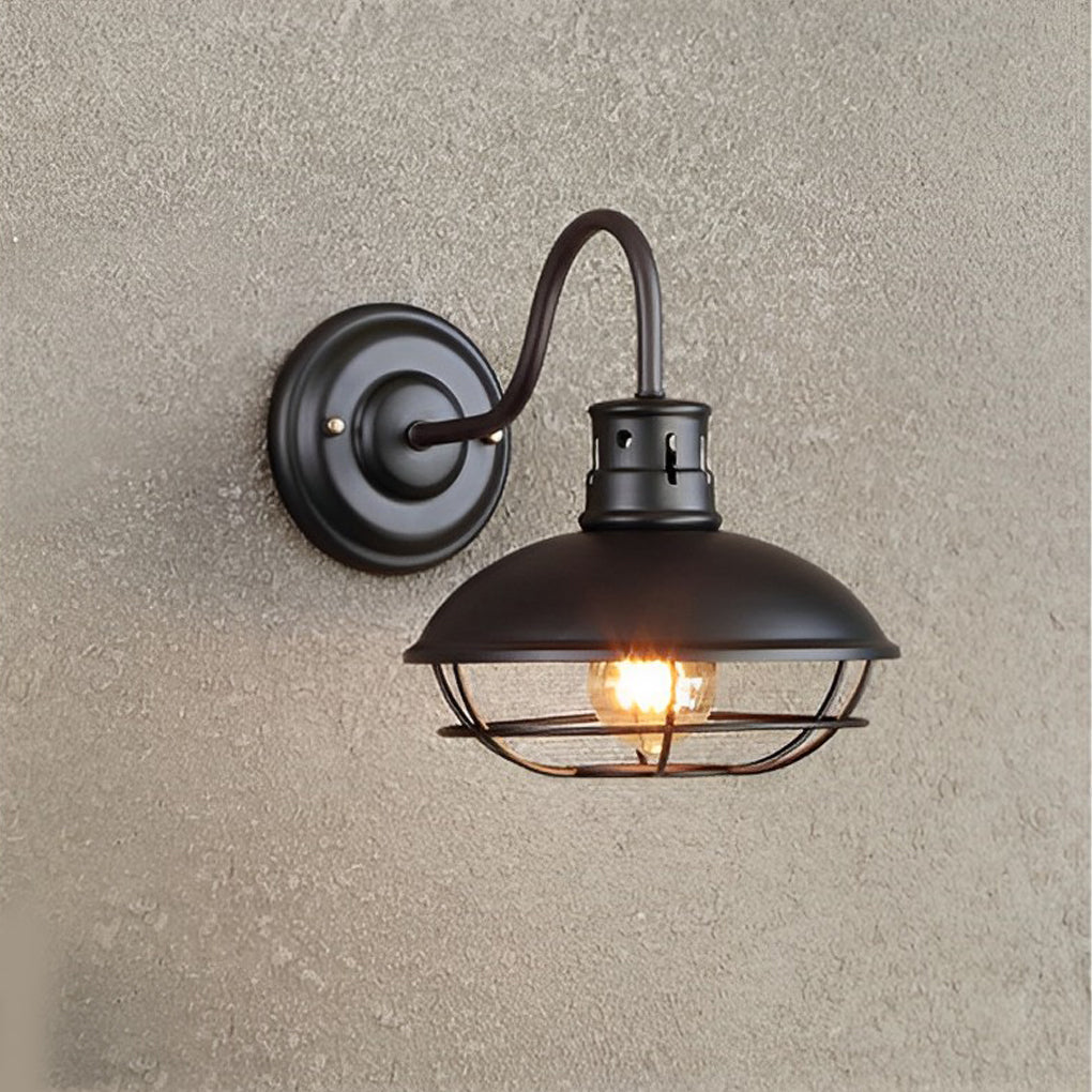 Retro Industrial Waterproof Outdoor Wall Sconce Iron LED Porch Lighting Fixture