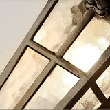 Retro Lantern Style Exterior Wall Lamp Waterproof Black Aluminum Outdoor Plug In Sconce