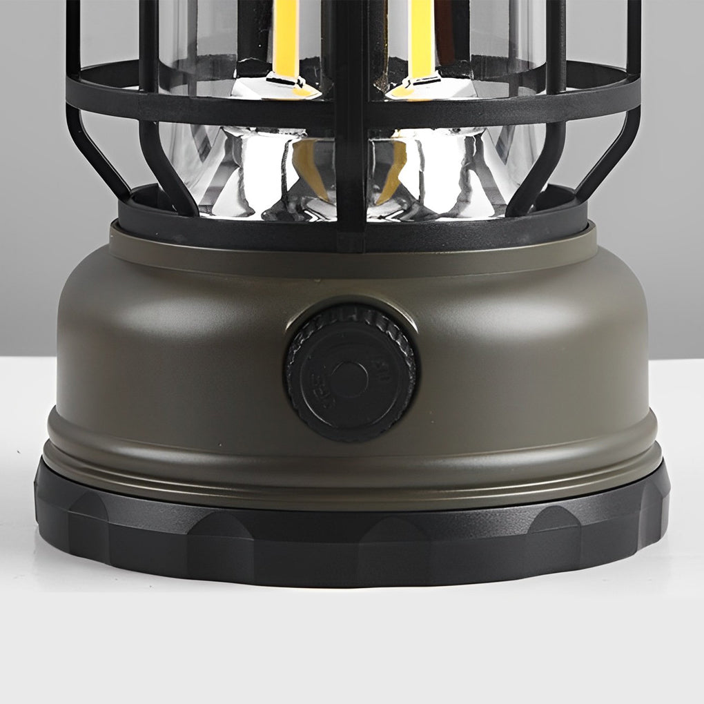 Retro LED Camping Lantern Waterproof Rechargeable Outdoor Hanging Light for Garden and Tents