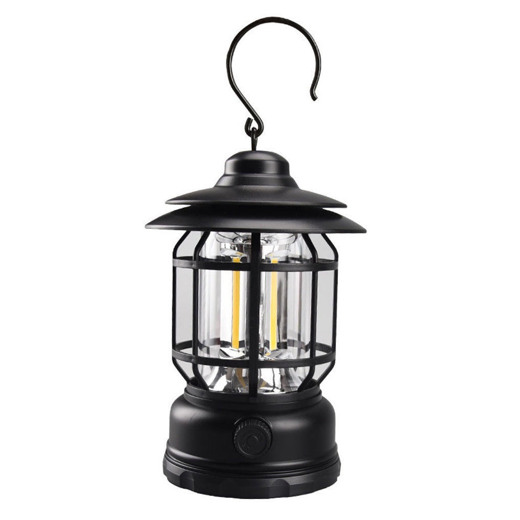 Retro LED Camping Lantern Waterproof Rechargeable Outdoor Hanging Light for Garden and Tents