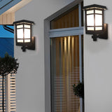 Retro Matte Black Outdoor Wall Sconce LED Waterproof Glass Lantern for Garden and Patio