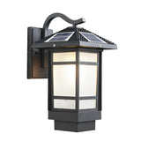 Retro Matte Black Outdoor Wall Sconce LED Waterproof Glass Lantern for Garden and Patio