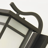 Retro Matte Black Outdoor Wall Sconce LED Waterproof Glass Lantern for Garden and Patio