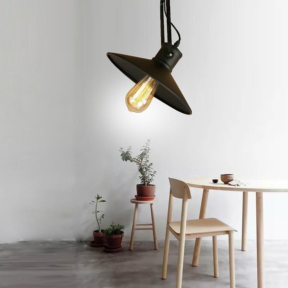 Retro Metal Coastal Pendant Light Fixture with Large Dynamic LED Bulb Country Style Hanging Lamp