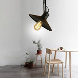 Retro Metal Coastal Pendant Light Fixture with Large Dynamic LED Bulb Country Style Hanging Lamp