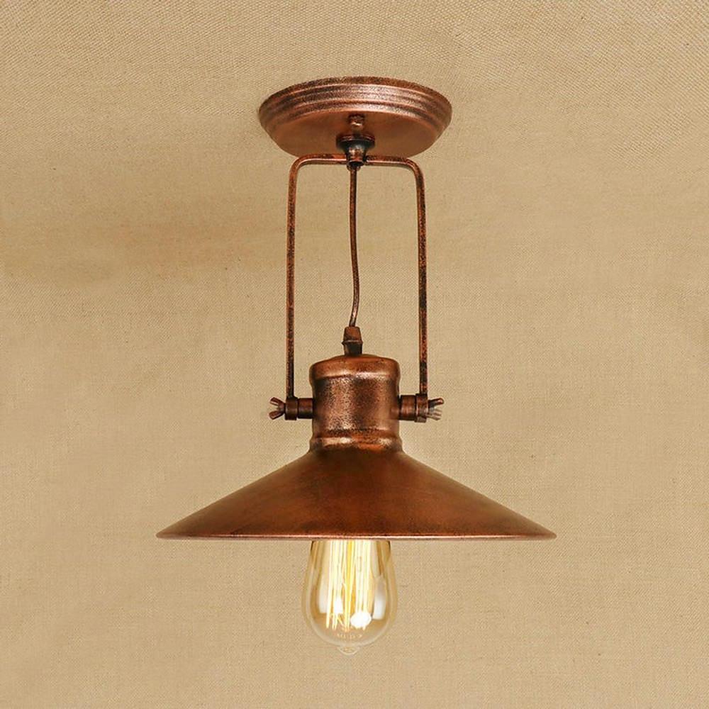 Retro Metal Coastal Pendant Light Fixture with Large Dynamic LED Bulb Country Style Hanging Lamp