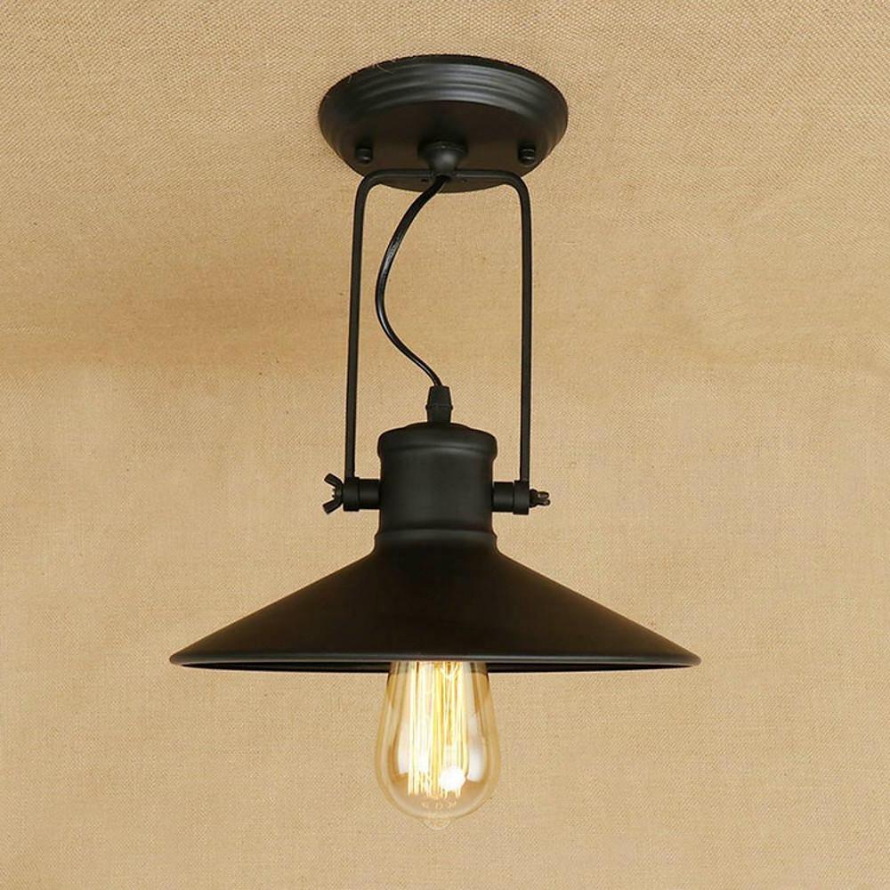 Retro Metal Coastal Pendant Light Fixture with Large Dynamic LED Bulb Country Style Hanging Lamp