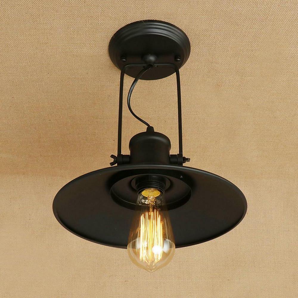 Retro Metal Coastal Pendant Light Fixture with Large Dynamic LED Bulb Country Style Hanging Lamp