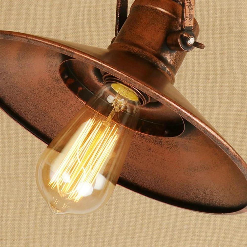 Retro Metal Coastal Pendant Light Fixture with Large Dynamic LED Bulb Country Style Hanging Lamp