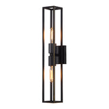 Retro Metal Frame Glass Wall Sconce Light with Dual E27 Sockets for Indoor Hallway Decor