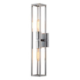 Retro Metal Frame Glass Wall Sconce Light with Dual E27 Sockets for Indoor Hallway Decor